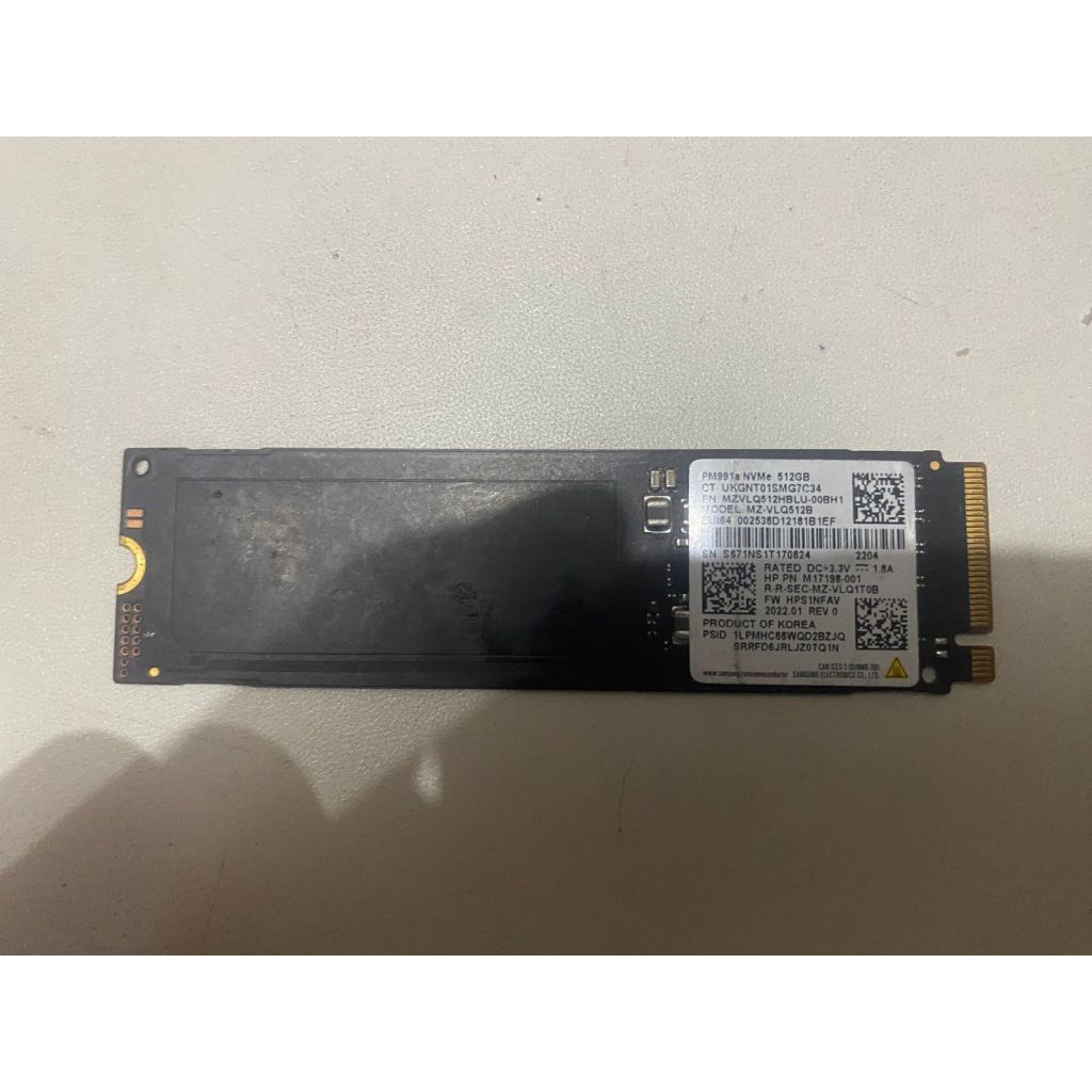 SSD M2.NVME PM991A 512GB - BEKAS - NO DUS