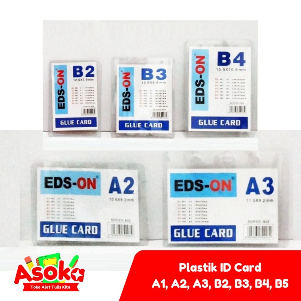 ID Card Mika EDS-ON - A1, A2, A3, B2, B3, B4, B5 - Plastik Name Tag Transparan, Ringan, Tahan Lama