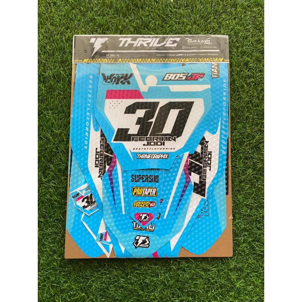 DECAL CUSTOM KTM PUTIH BIRU DOFF PRIZM - STIKER KTM TRAIL/SUPERMOTO FULL BODY BEBAS REQUEST