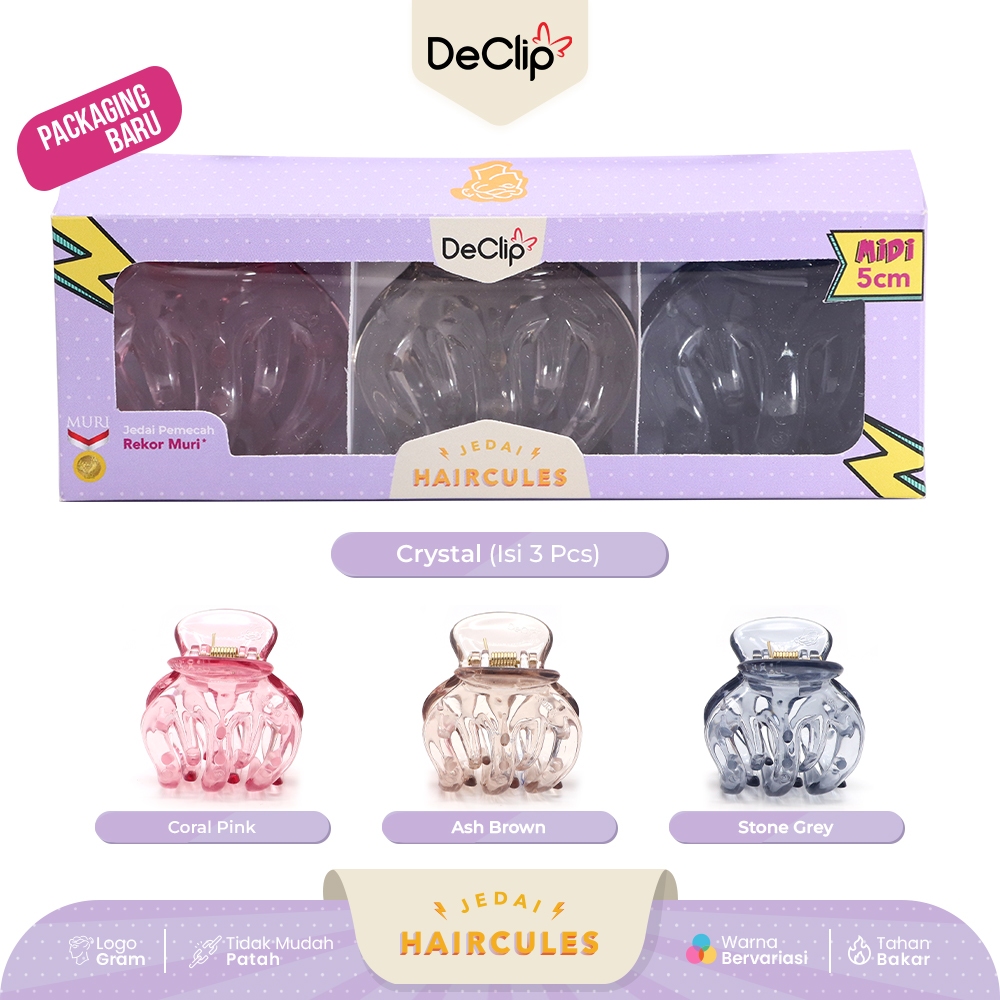 DeClip Jedai Haircules Original Gigi 3 & 5 ukuran 5cm (isi 3pcs) Series