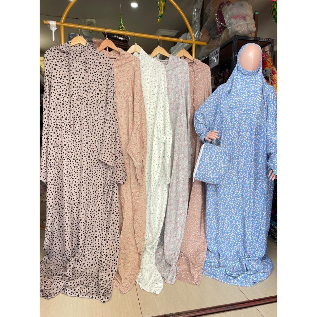 MUKENA TERUSAN DEWASA BAHAN RAYON ADEM, MOTIF TERBARU