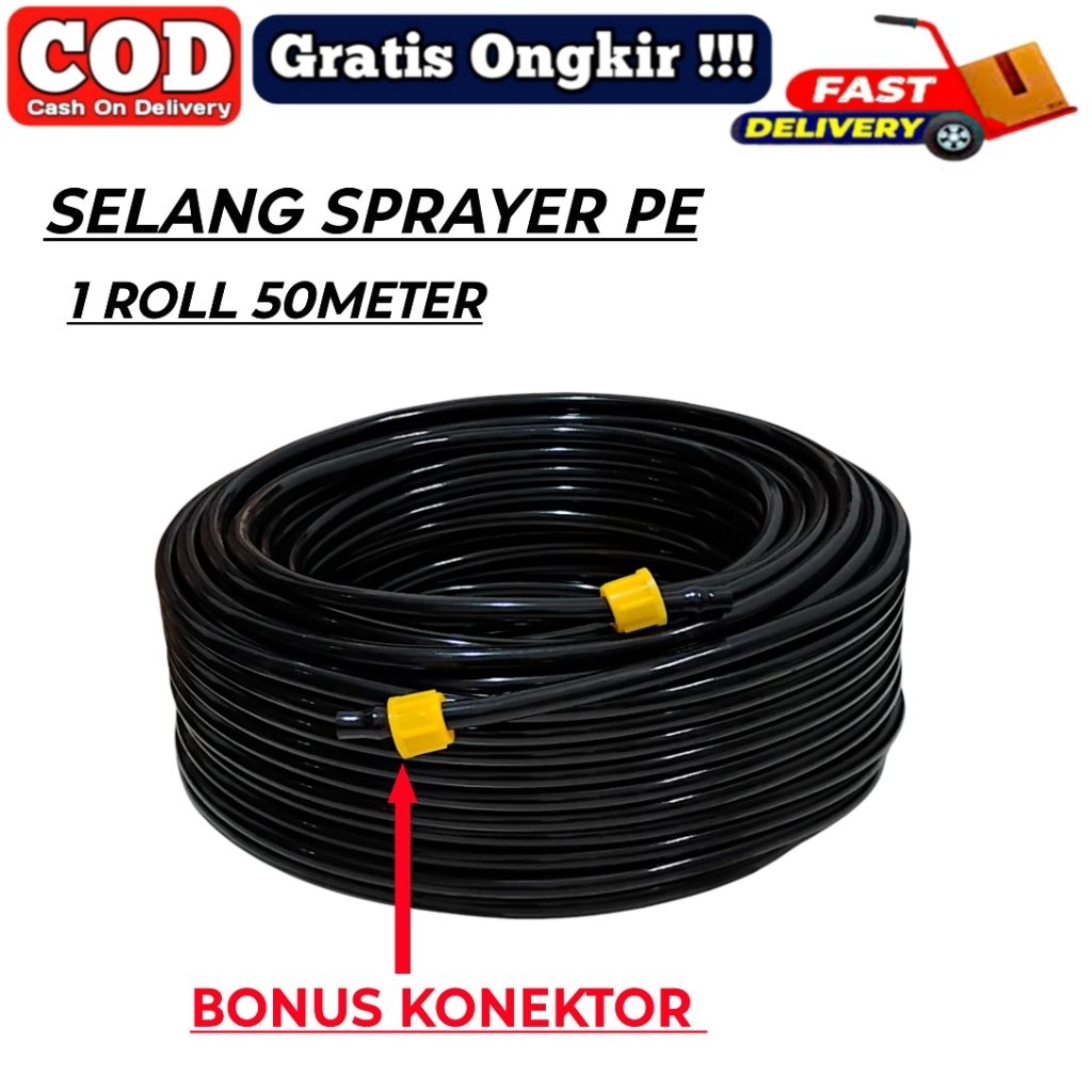SELANG SPRAYER PE FERTIGASI HIDROPONIK HARGA 50METER / SELANG HDPE 11MM/ SELANG IRIGASI