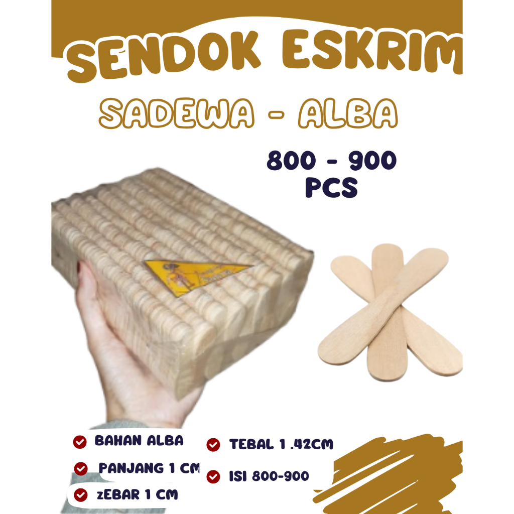 Sendok Plastik Es Krim  Stik Ice Cream Kayu  Sendok Ice Kayu Kecil Isi 1000 pcs Scoop Eskrim