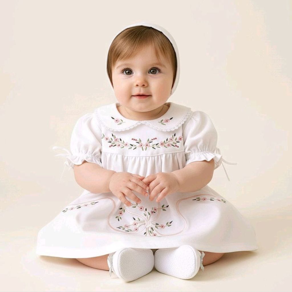 Dress bayi akikah,Gaun bayi perempuan putih set,dress bayi putih,gaun aqiqah newborn,baju bayi perem
