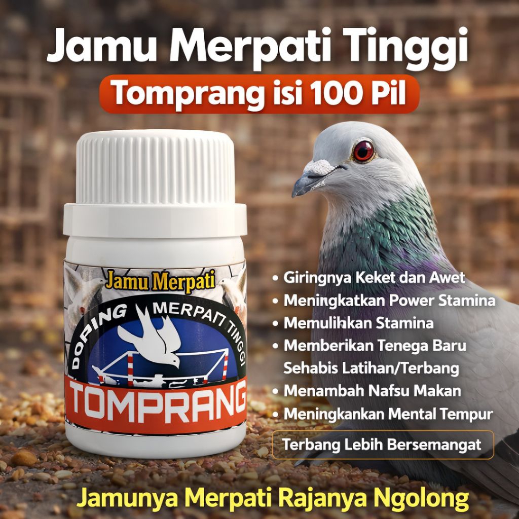 JAMU MERPATI EMPAT TIANG ISI 100 BUTIR super doping merpati tomprang tinggi kolong losdor pil extra 
