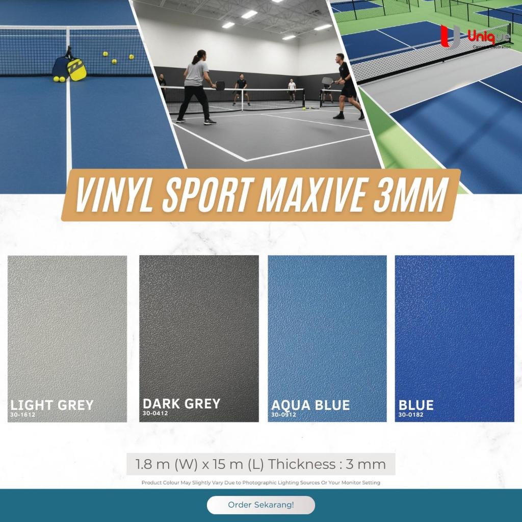 MAXIVE SPORT - VINYL ROLL SPORT PICKLEBALL COURT 3MM / KARPET ROLL OLAHRAGA INDOOR TEBAL 3MM / LANTA