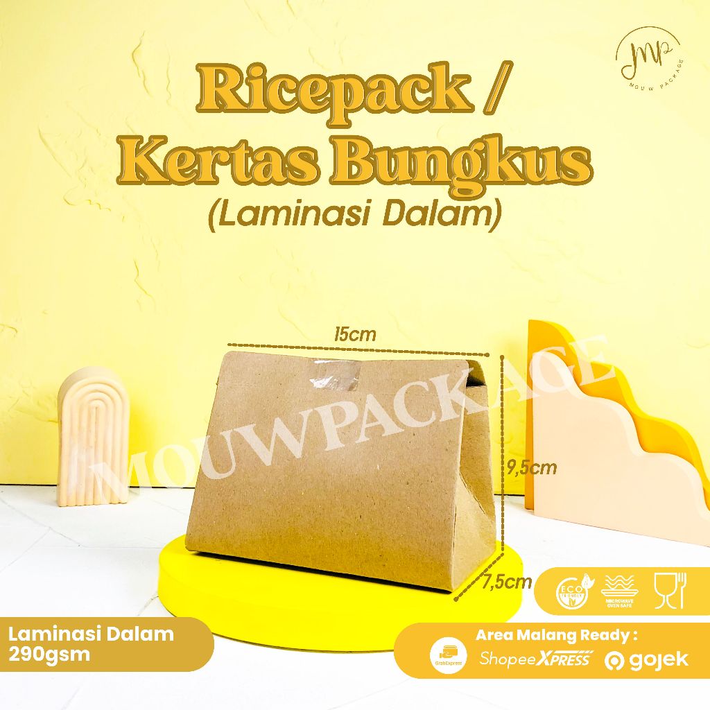 EASY RICE PACK / BOX KERTAS BUNGKUS NASI LAMINASI / BOX NASI KEKINIAN / BOX NASI LIPAT
