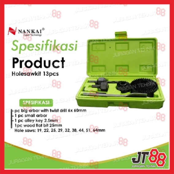 MATA BOR KAYU/HOLESAW SET 13PCS NANKAI