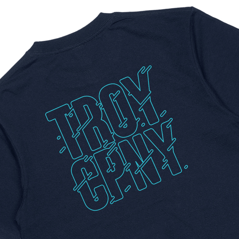 Troy Company T-shirt Blue Navy Glitch Ciano - Kaos Lengan Pendek Kaos Biru Navy MTD 2747