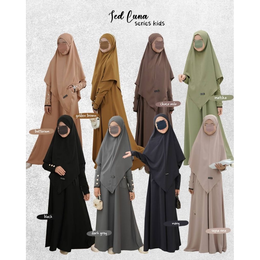 Gamis Anak Luna Series by Azda l Gamis Kids idul fitri l Gamis Simple l Gamis Aksen Renda l