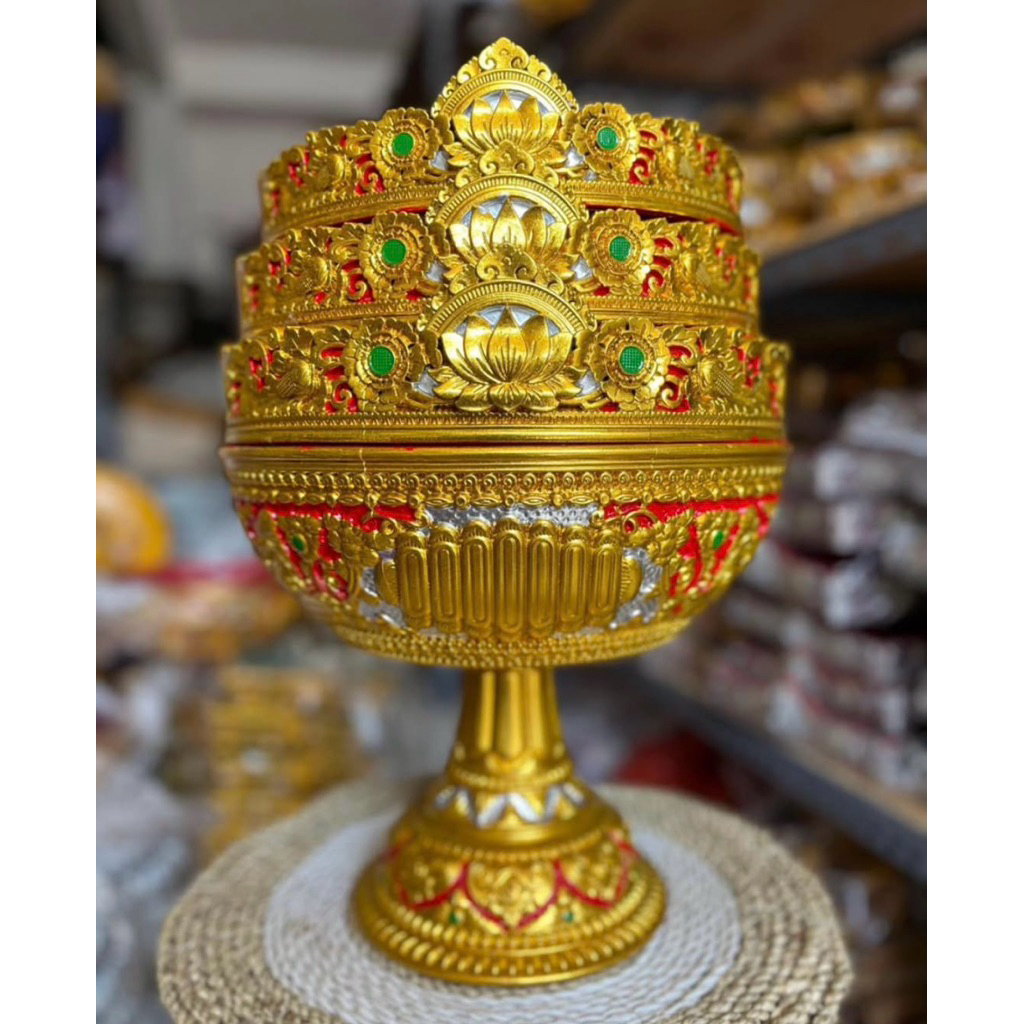 DULANG 3 TUMPUK GOLD BAHAN DASAR MELAMIN WARNA CANTIK DAN MEWAH