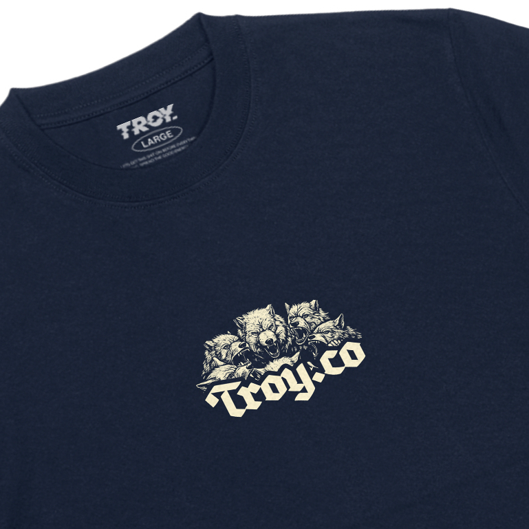 Troy Company T-shirt Blue Navy Brigade Hyena - Kaos Lengan Pendek Kaos Biru Navy MTD 2744