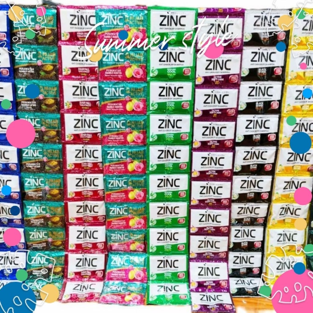 (PAKET 3 RENCENG= 36 PCS ) Zinc shampo sachet TOTAL DAPAT 36  PCS