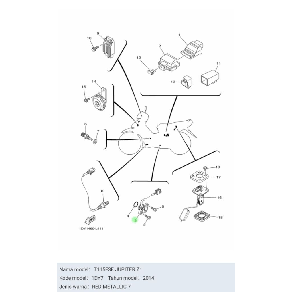 SWIT SWITCH NETRAL JUPITER Z1 ASLI ORI YAMAHA 1DY H2540 00