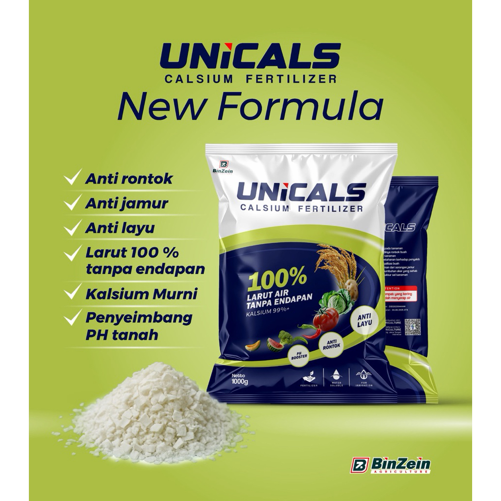 UNICALS Calsium Fertilizer Calsium 99 % Calsium Murni NEW FORMULA anti layu,anti jamur,PH booster, K