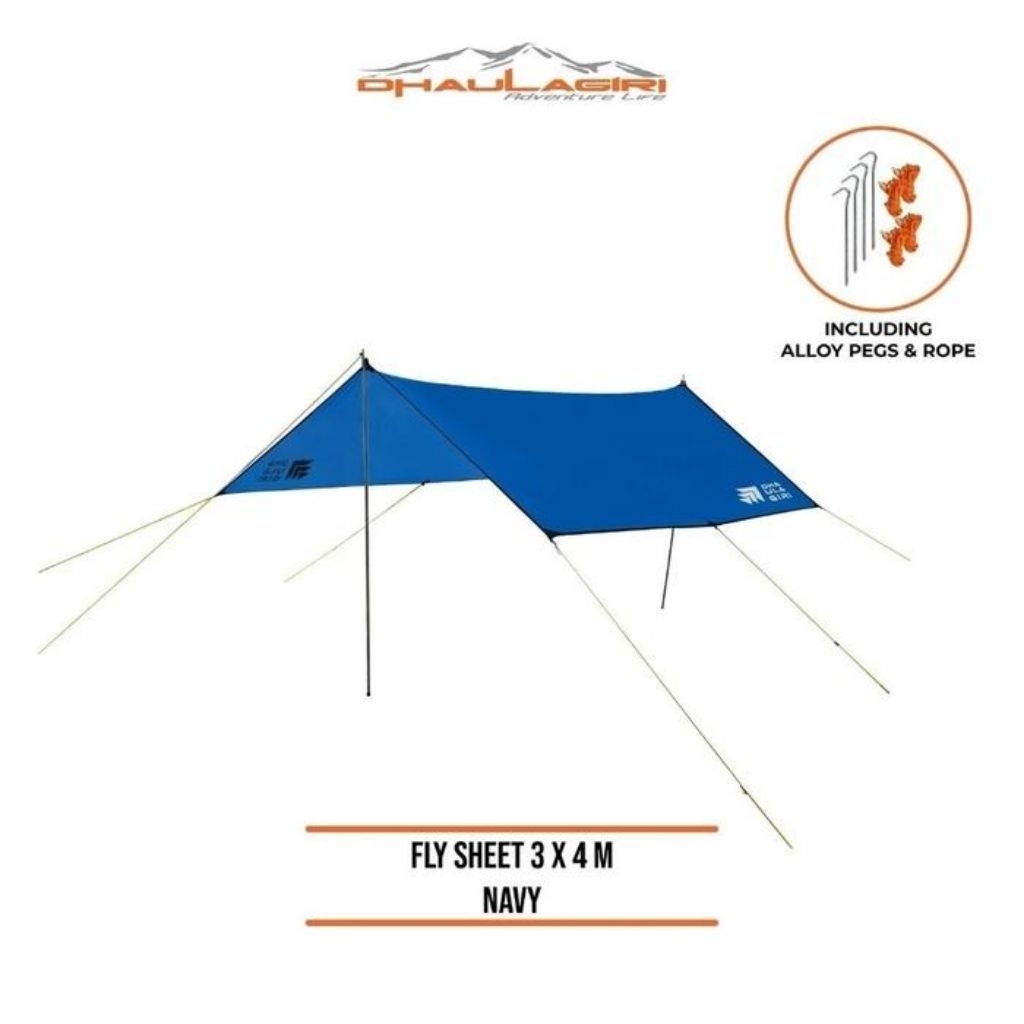 Flysheet Dhaulagiri 3 X 4 - Flysheet DH - Warna Navy/BiruTua