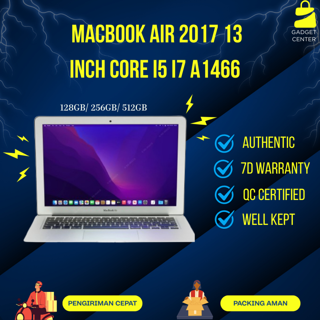 Macbook Air 2017 13 Inch Core i5 i7  A1466 128GB 256GB 512GB