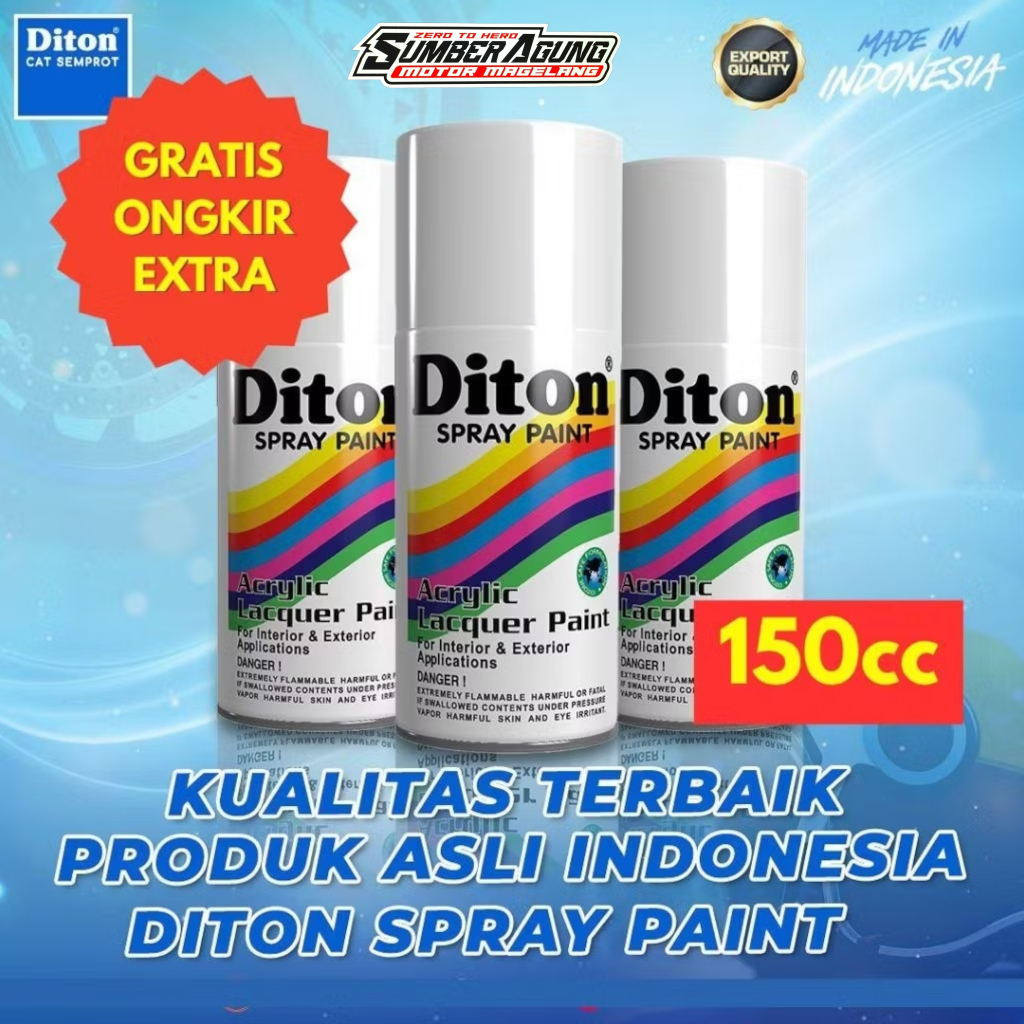 Pilox Pylox Cat Semprot DITON 150CC Warna Abu Abu Hitam Clear Doff
