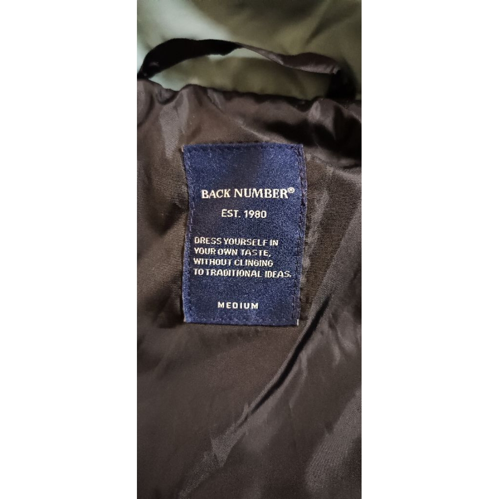 Down Jacket Back Number