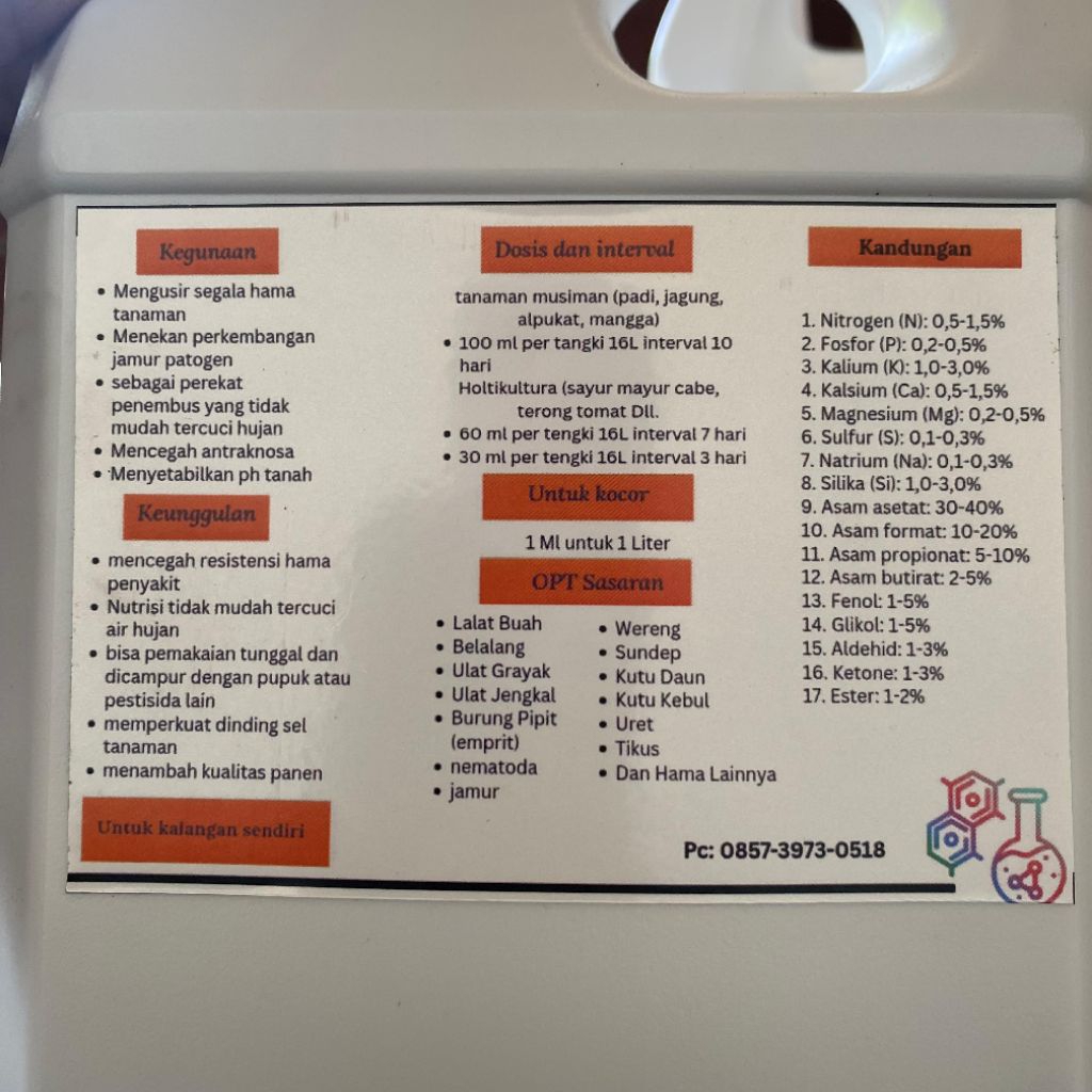 asap cair sekam padi(pestisida nabati)