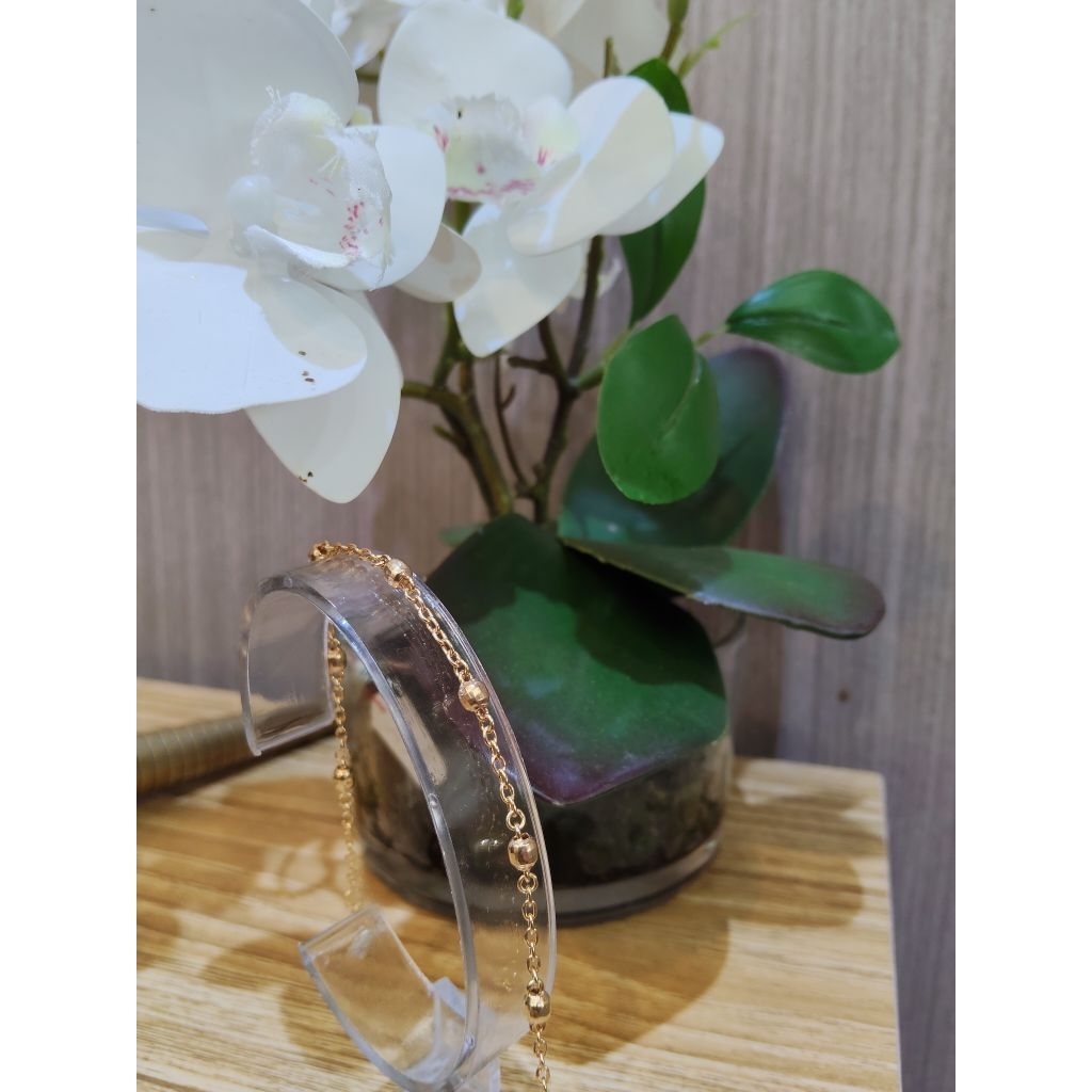 gelang rantai Nori sambung biji lada PERAK asli 925