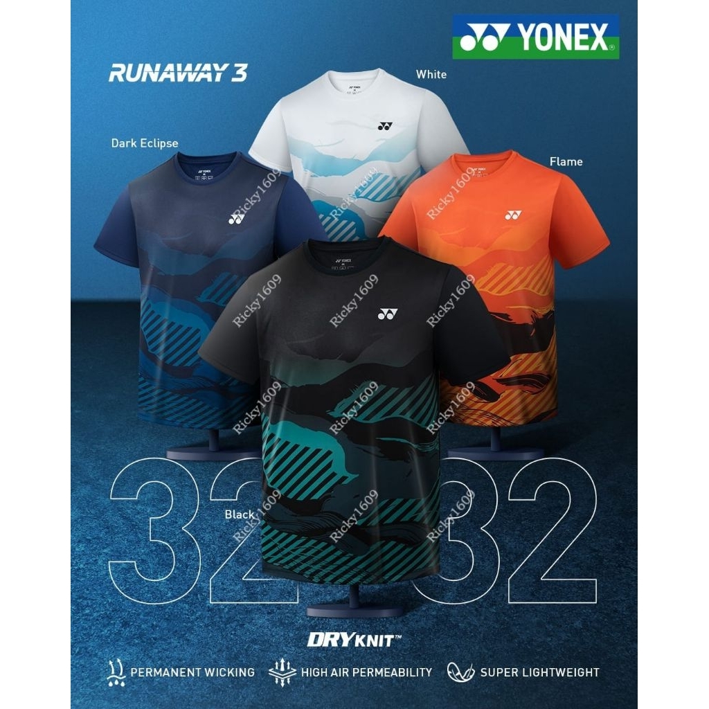 BAJU BADMINTON YONEX RUNAWAY 3 (3232) NEW ARRIVAL 2026 (BAJU YONEX RUNAWAY 3 - 3232) ORIGINAL YONEX 
