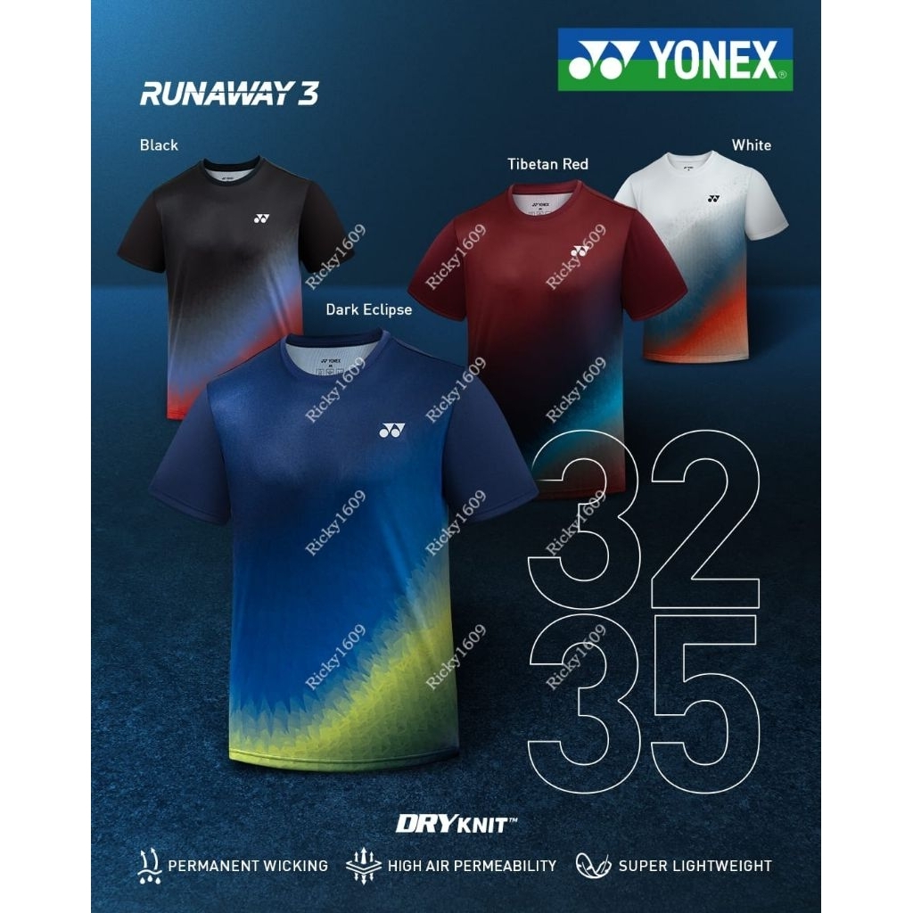 BAJU BADMINTON YONEX RUNAWAY 3 (3235) NEW ARRIVAL 2026 (BAJU YONEX RUNAWAY 3 - 3235) ORIGINAL YONEX 