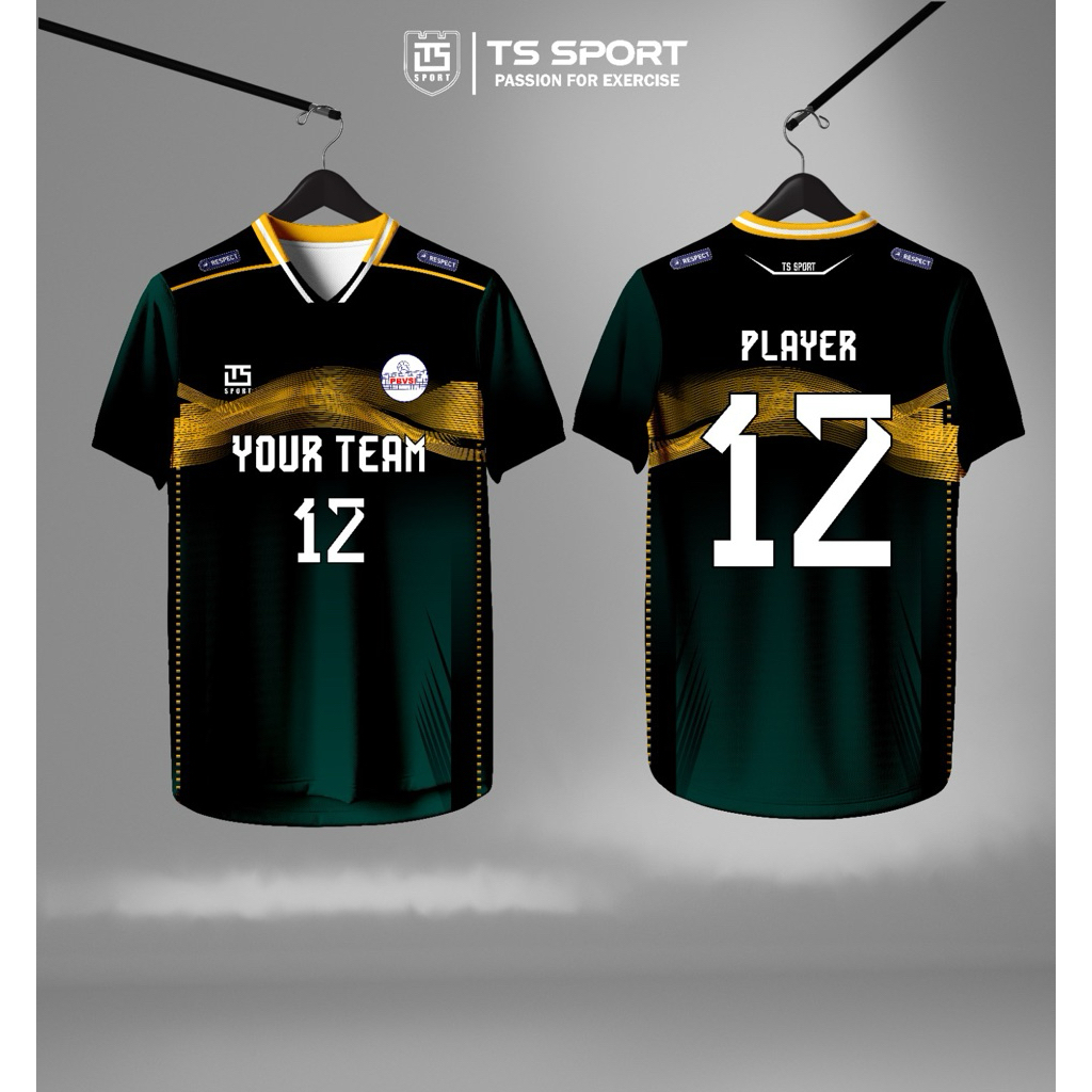 Kaos Jersey Voli Full Printing Gratis Tambah Nama Nomor Logo Sponsor