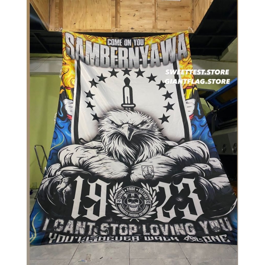 BENDERA 200x300cm, FREE FLAG, STICKER, KUPON BERHADIAH,FREE STICKER, BENDERA PRINTING PERSIS SOLO, B
