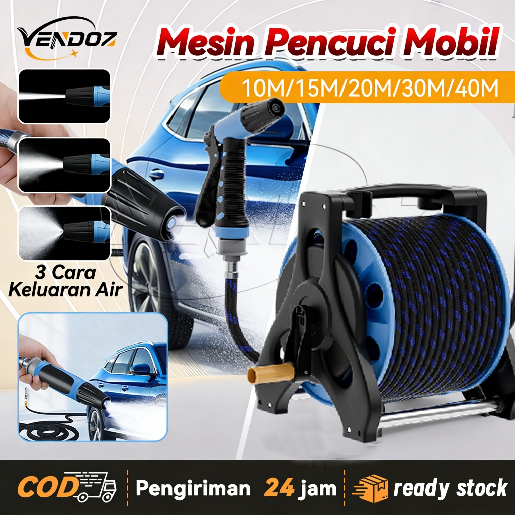 [Garansi 1 tahun] VENDOZ Mesin Pencuci Mobil Dengan Semprotan Air Bertekanan 10/15/20/30/40M Tinggi 