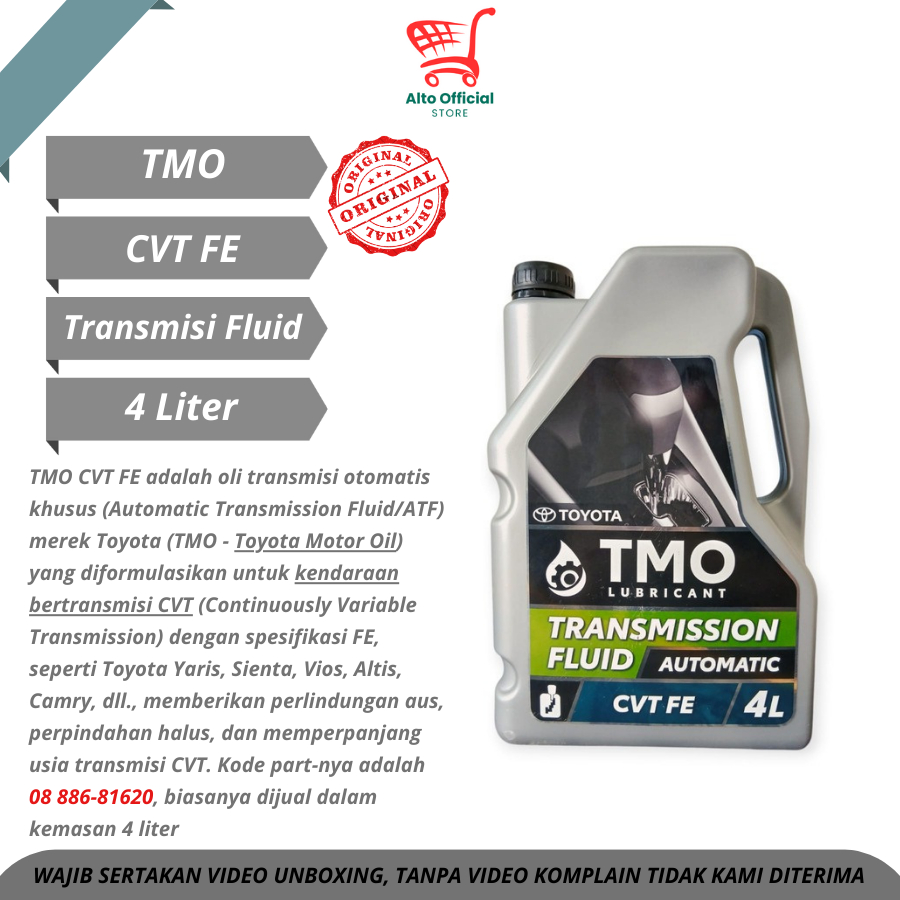 TMO CVT FE Oli Transmisi Matic Toyota [4 Liter] (Pn/08886-81620)