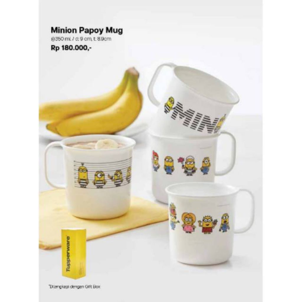 cangkir minion mug minion gelas minion mikro mug Tupperware baru original