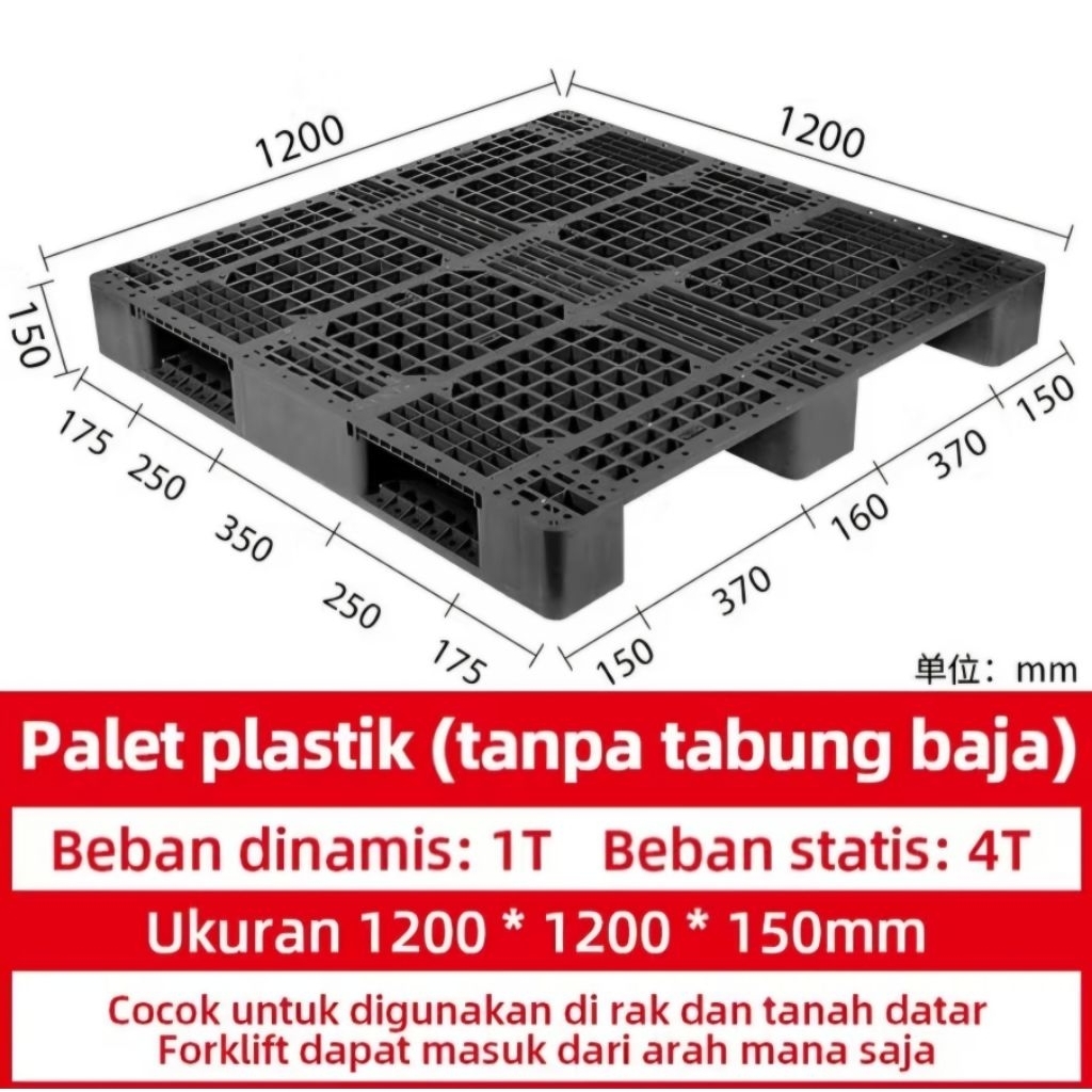 palet plastik baru 120x120x15cm (M)
