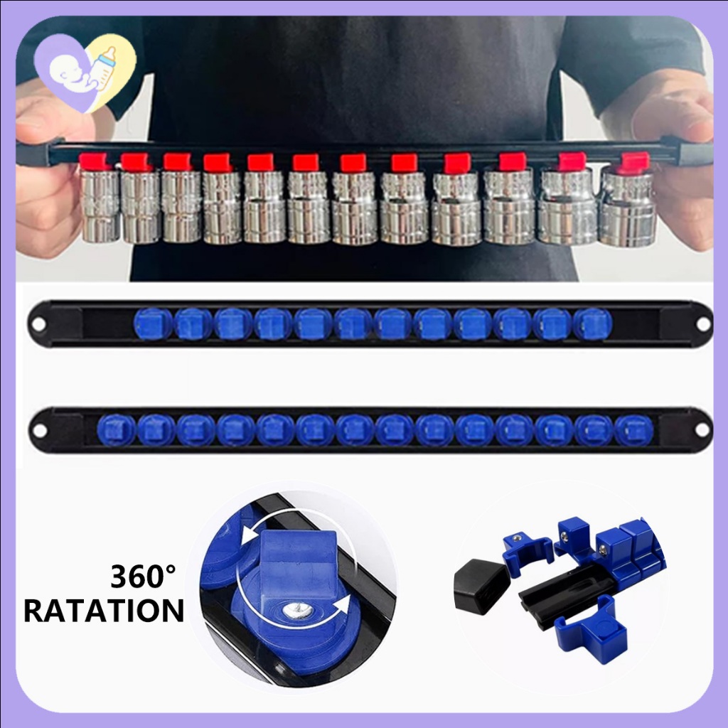[COD] Tempat Socket Mata 1/2" Socket Rail Tempat Kunci Sok Sock Holder Tools