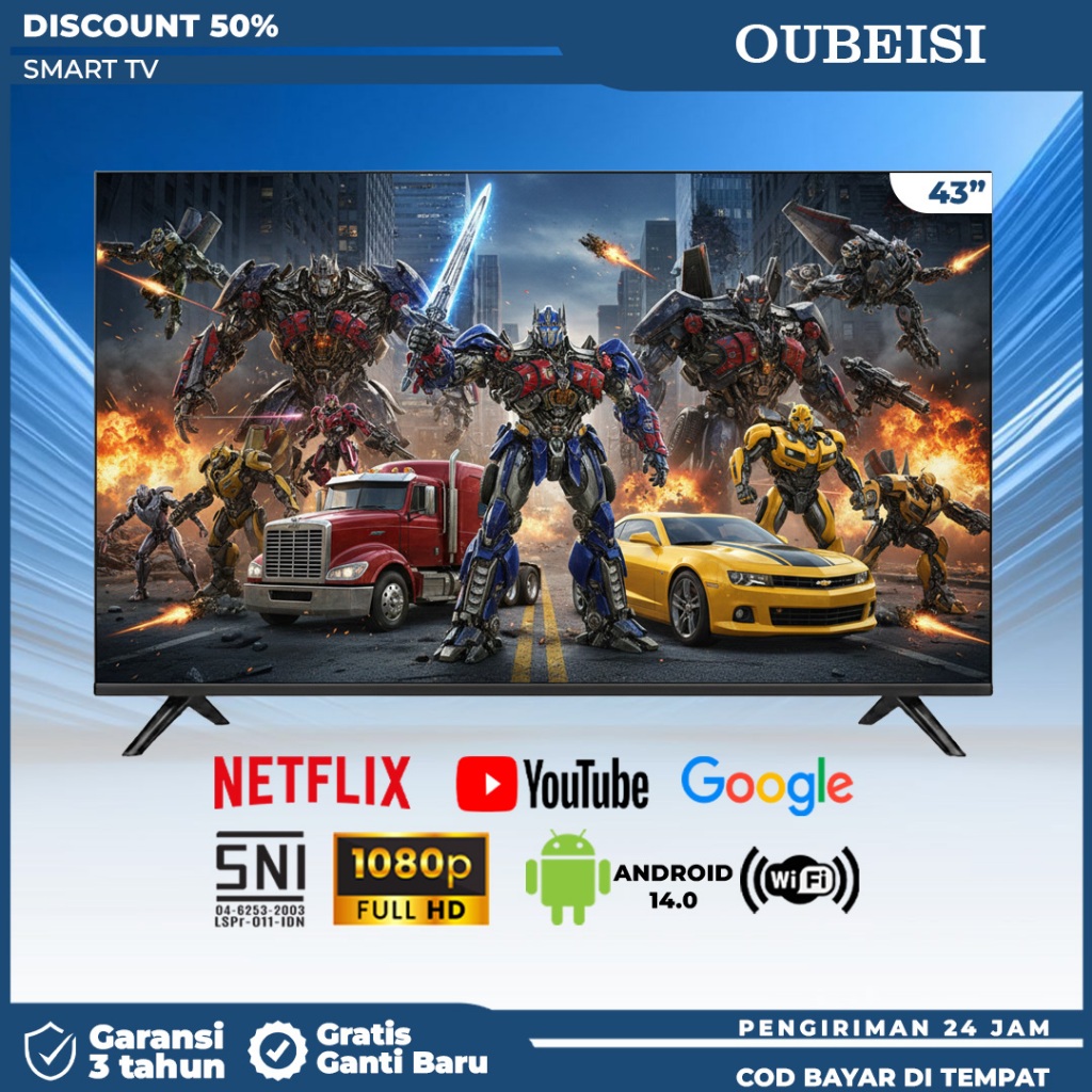 OUBEISI TV Smart TV 43/40/32/30/27 inch TV Digital LED TV