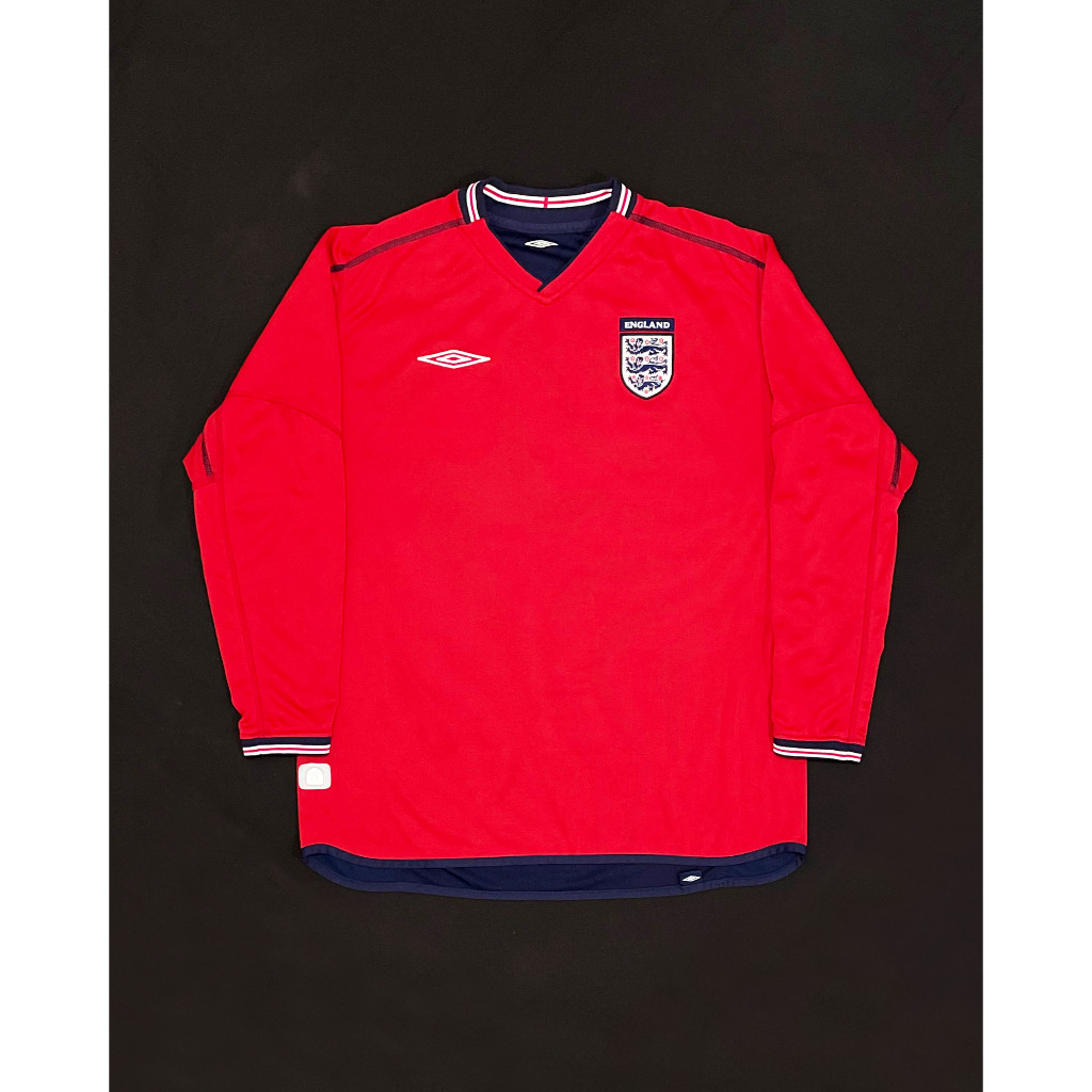Long Sleeve Original Umbro England Away Kit 2002 2003 2004 Jersey Bola Vintage
