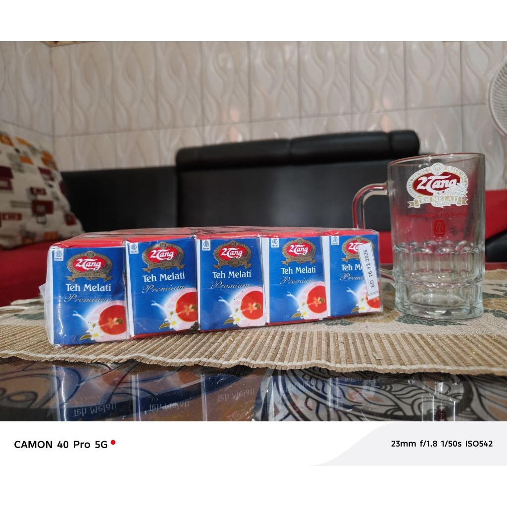 TEH 2 TANG PREMIUM BIRU 1 SLOP FREE GELAS CANTEL FREE ONGKIR