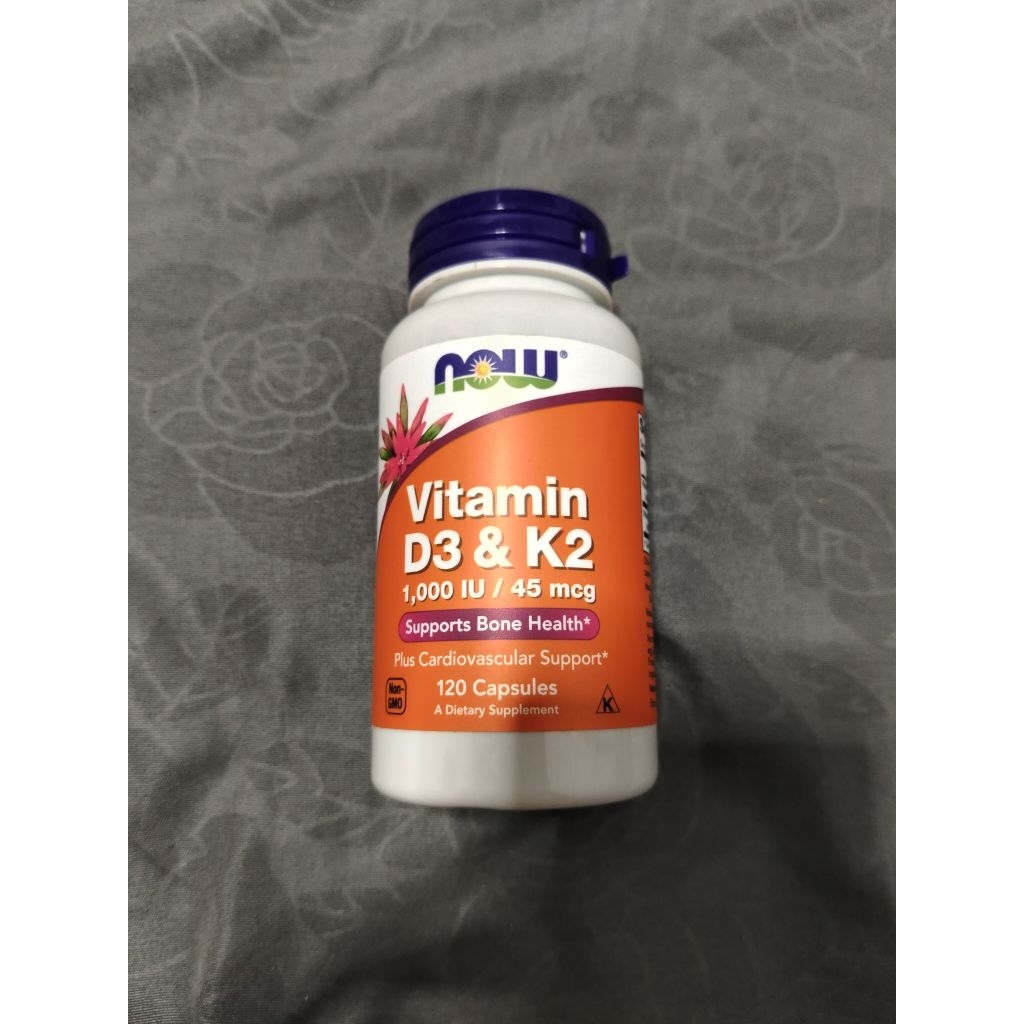 Now Vitamin D-3 1000lU k-2 45mcg 120 Capsule D3 dan K2 for Bone tulang