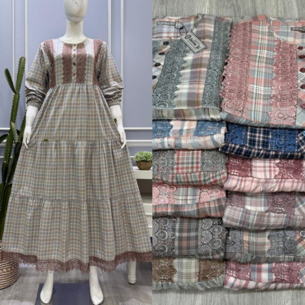 gamis salvina Katun triset renda susun