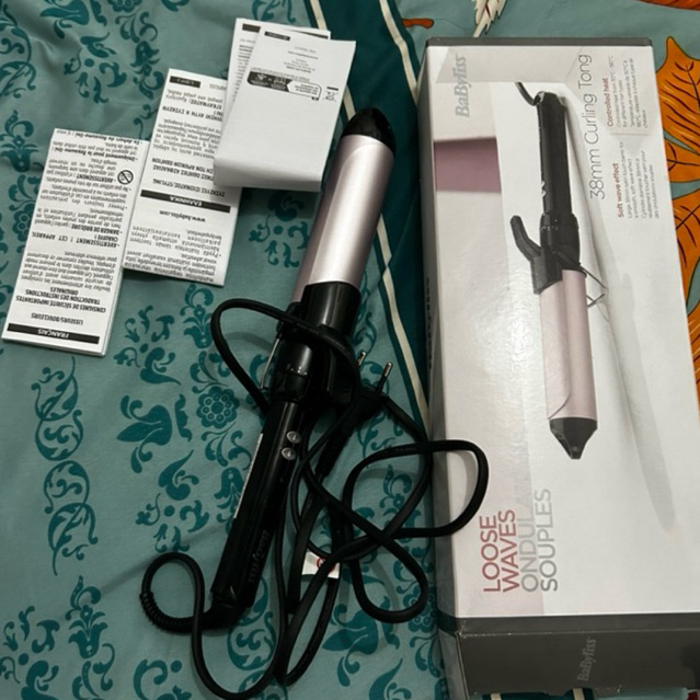 babyliss curling tong iron catok curly 38mm preloved