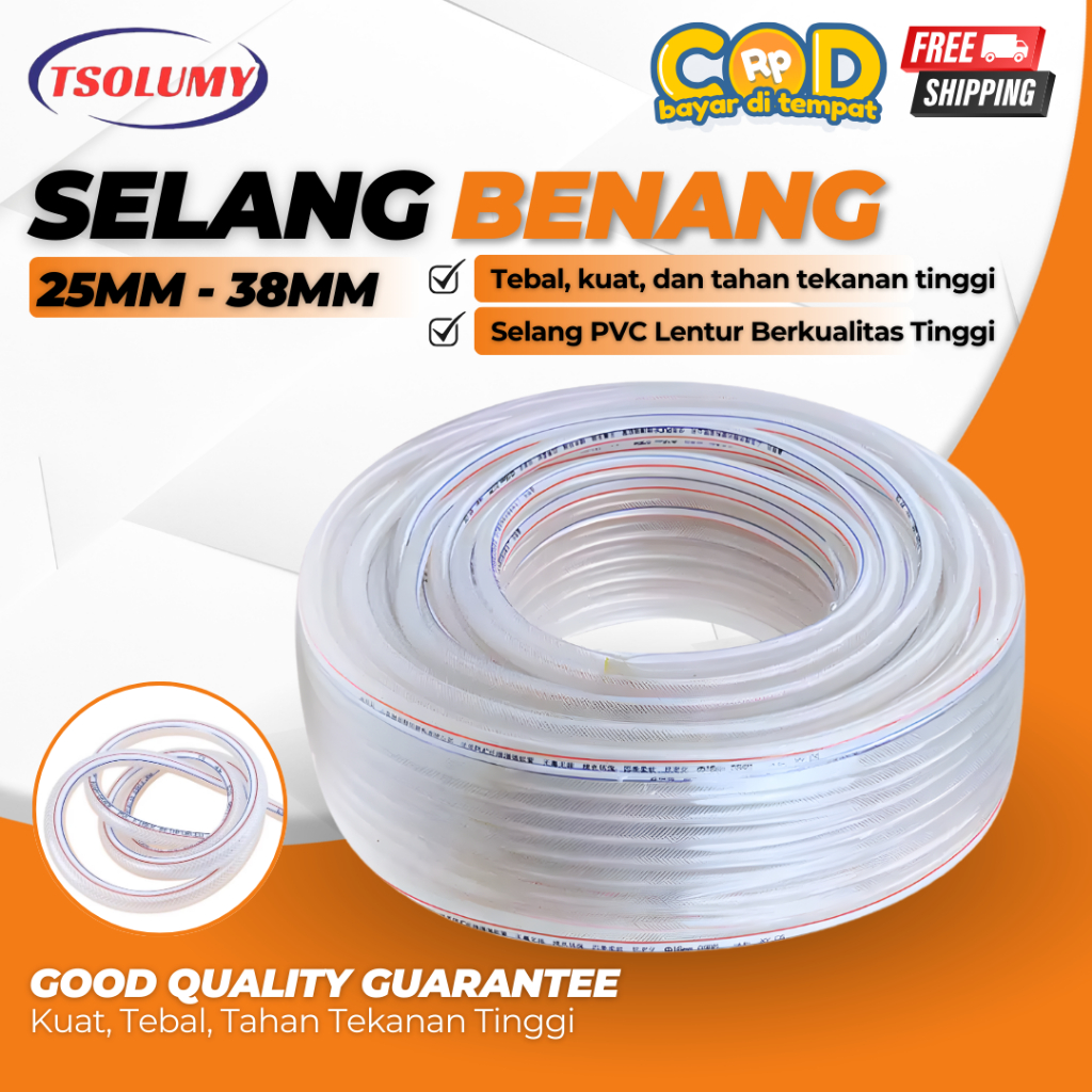 Selang Air PVC Benang Transparan Selang Air Tahan Lama Selang Air Tebal Anti Bocor Selang Air