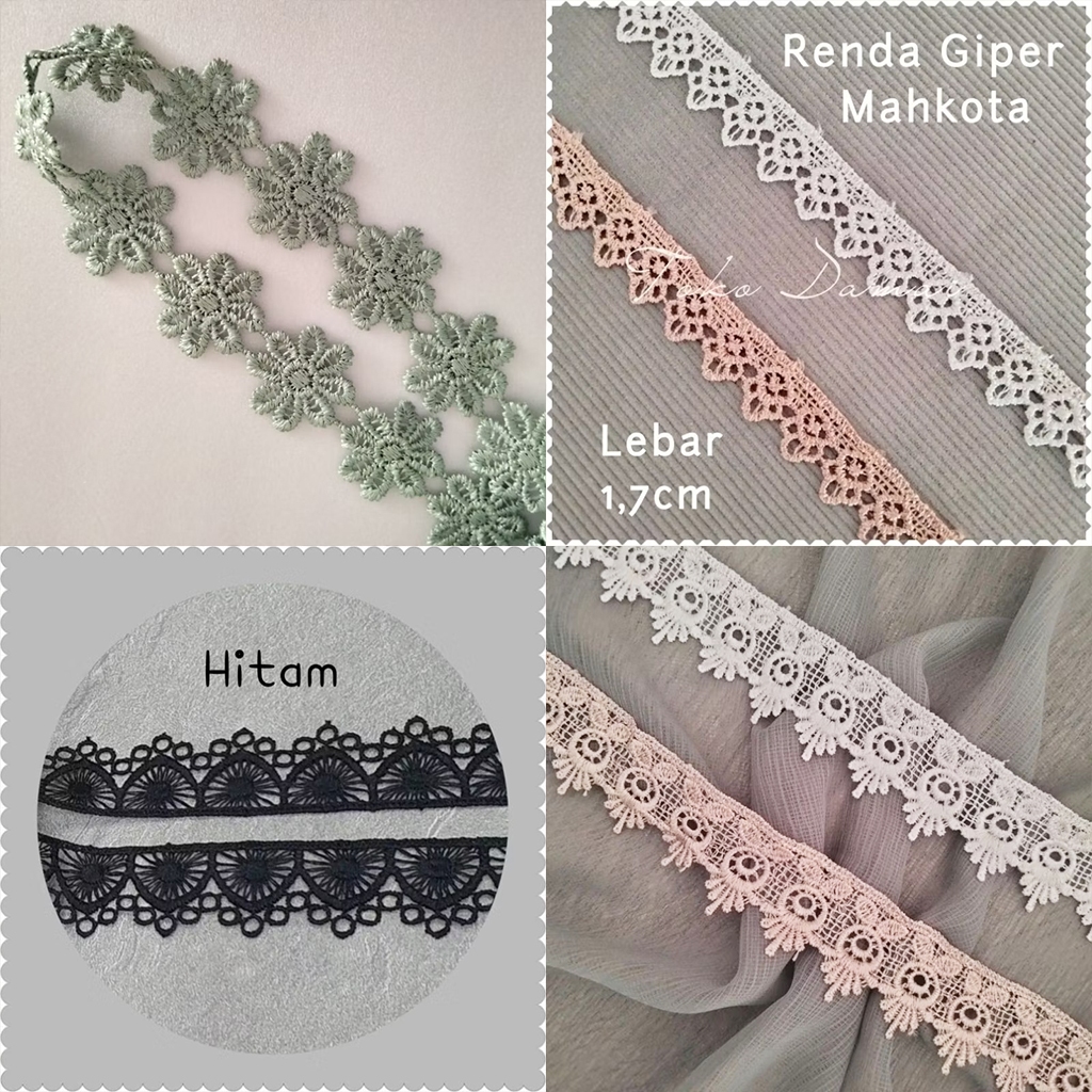 Renda Giper Kecil Potongan banyak motif dan ukuran