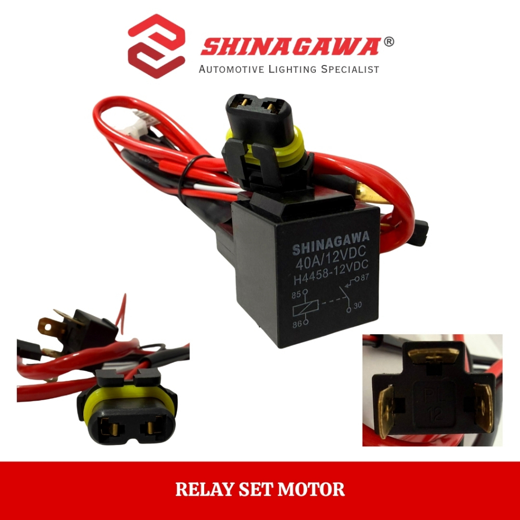 {SHINAGAWA} RELAY SET MOTOR MOBIL UNIVERSAL LAMPU HID PROJIE PROJECTOR BILED LED H4 FOGLAMP PREMIUM