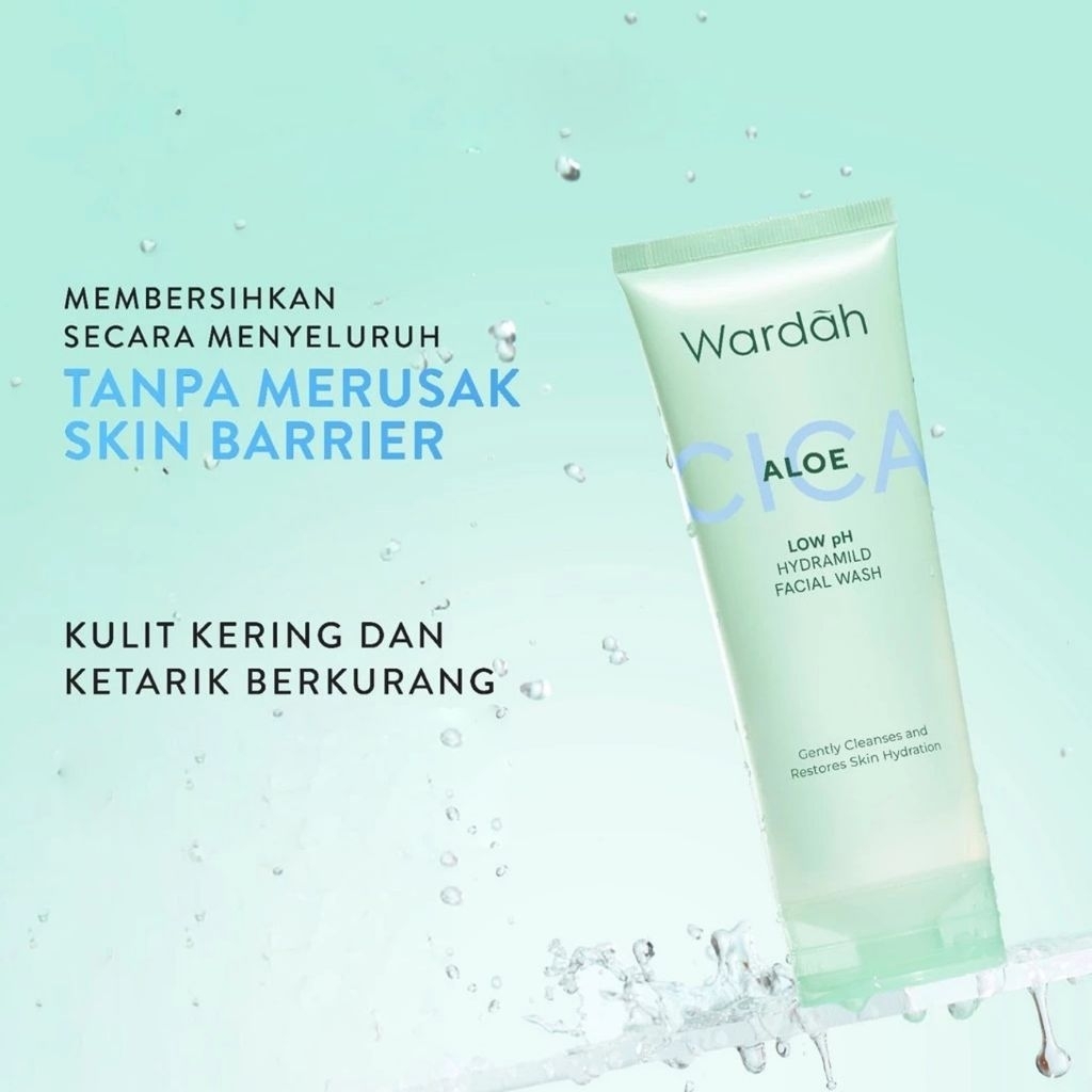 Sabun Cuci Muka Wardah Low pH Hydramild dengan Ekstrak Aloe Vera & Centella Asiatica, Panthenol