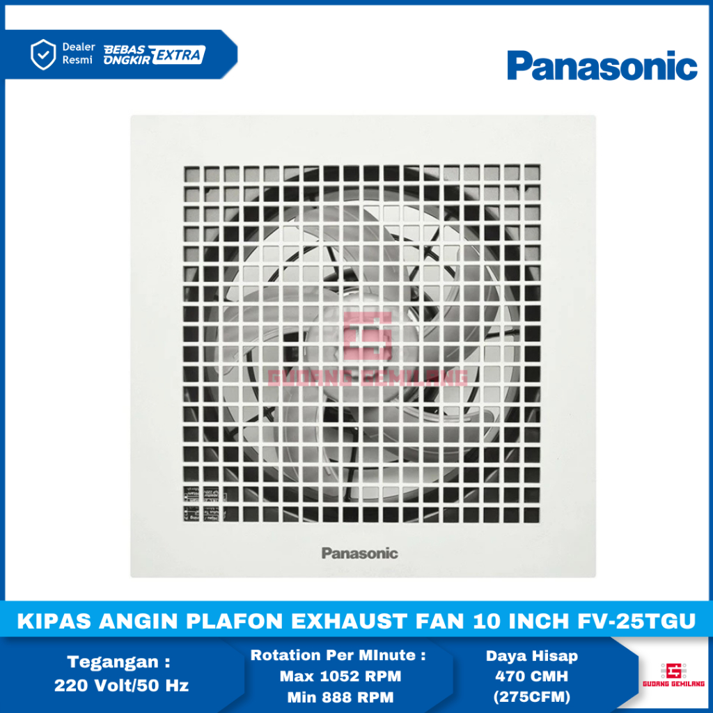 Kipas Angin Langit-Langit Ceiling Eksos Fan 10 Inch FV-25TGU PANASONIC