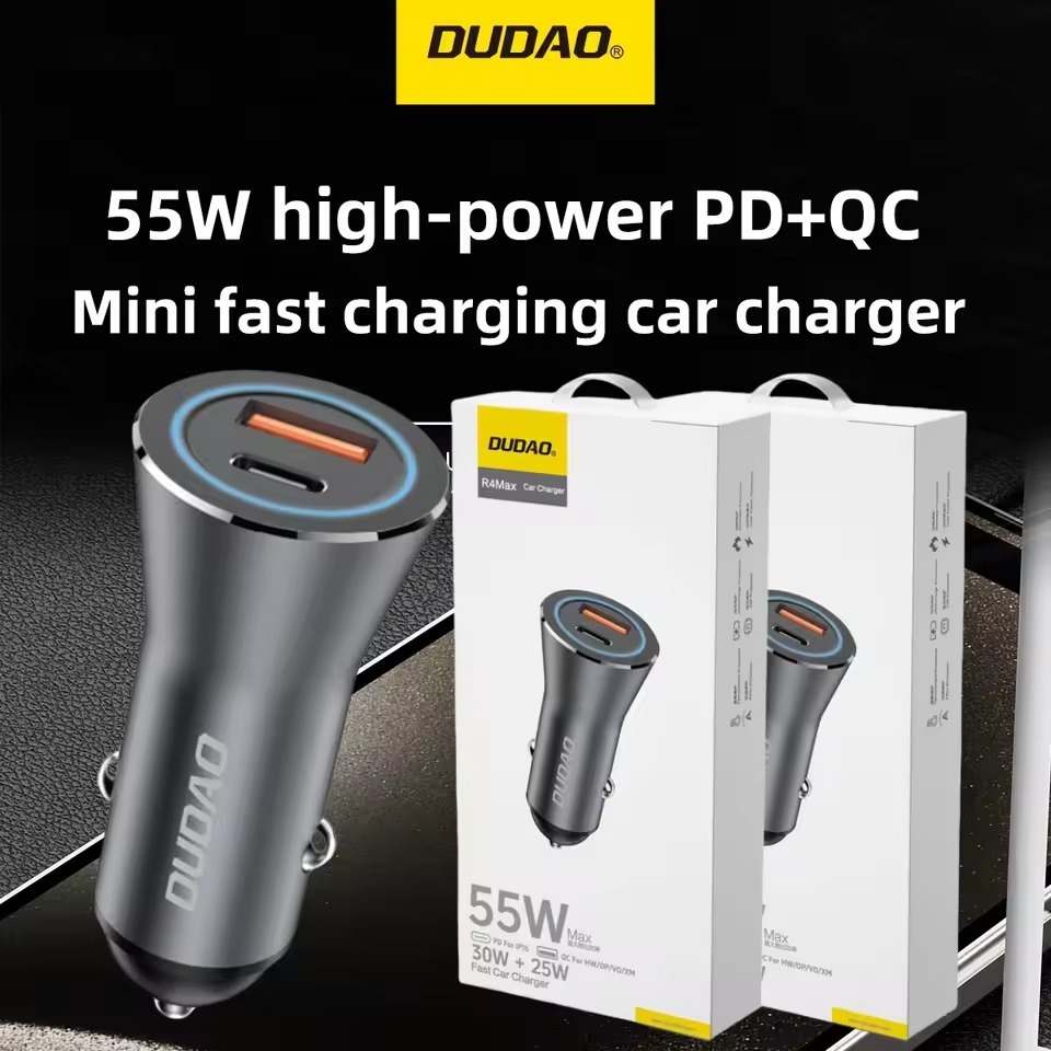 DUDAO Charger Mobil Fast Charging  R4 MAX - 55 Watt Dual Port Equalizer
