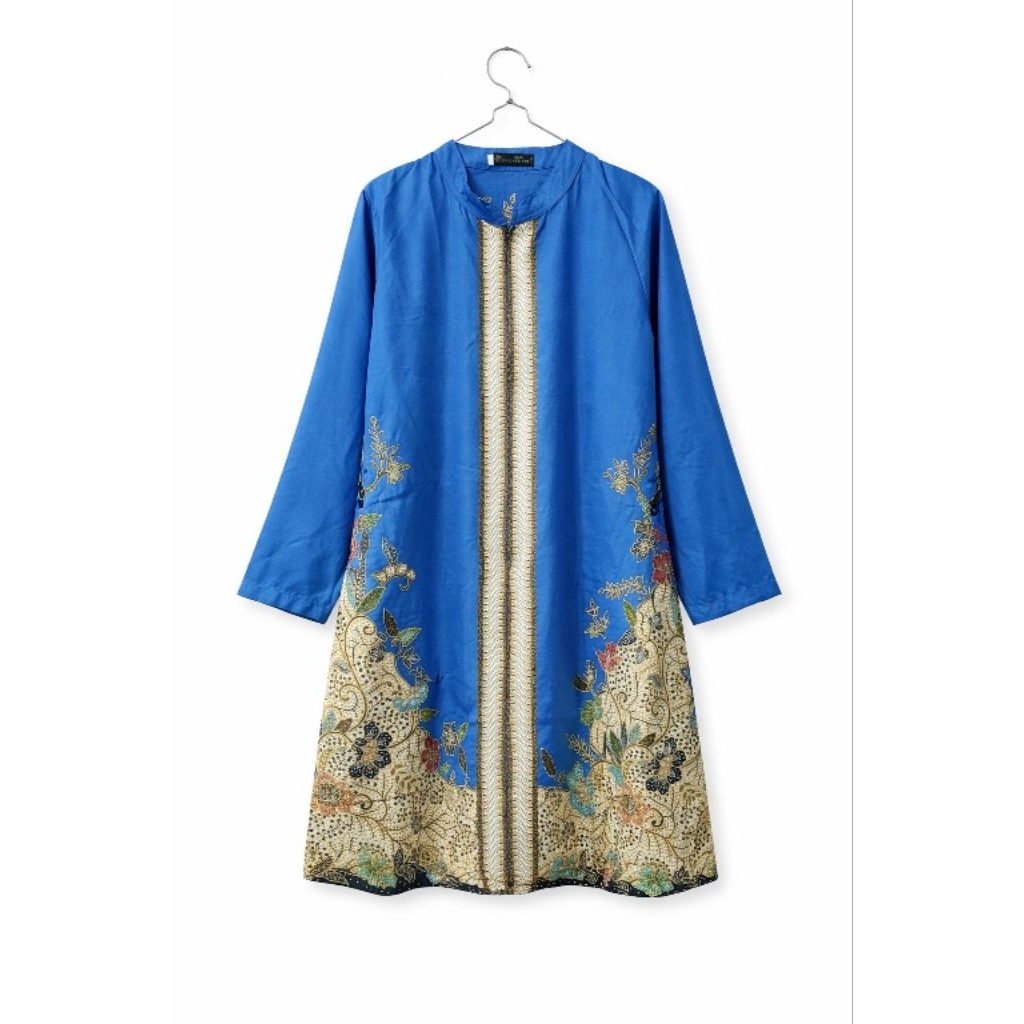 Tunik Batik Wanita Benang Raja Biru | Lengan Panjang | Preloved | Motif Elegan