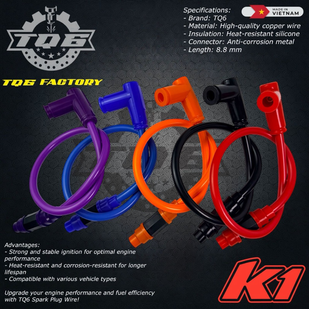Kabel Busi Motor TQ6 Racing Waterproof Cangklong Busi Kedap Air mio beat vario fizr rxking dll