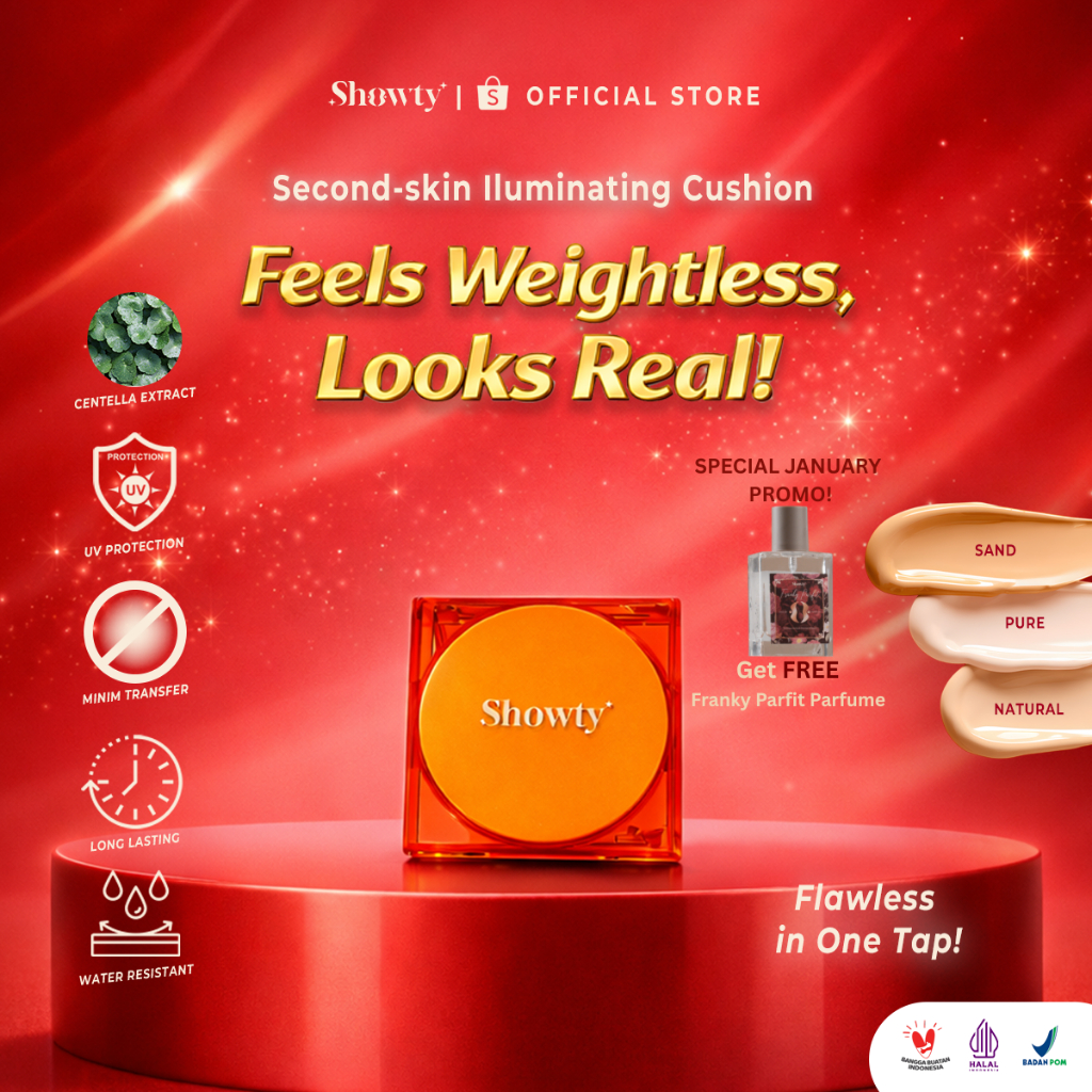Showty Second Skin Illuminating Cushion | Special Promo Get Franky Parfit Parfume | Complexion