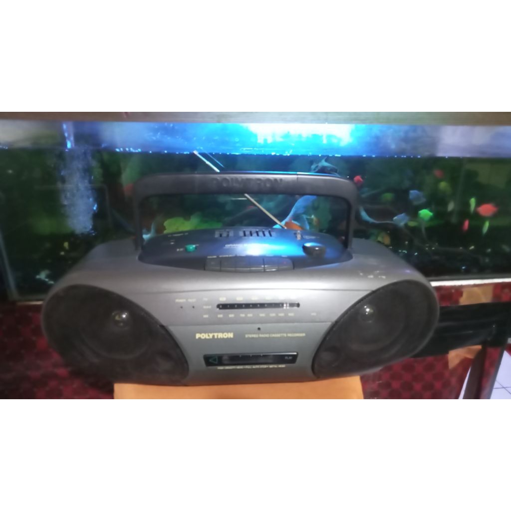 radio tape mini compo polytron grand BAZZOKE Model PSC 612C bonus satu kaset pita